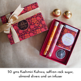 Kahwa Gift Set – Kashmiri Green Tea with Almonds, Saffron Rock Sugar & Infuser